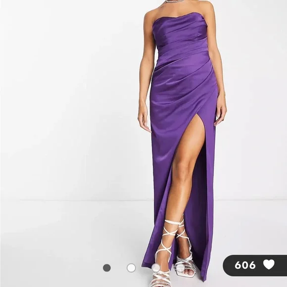Asos Design Bridesmaid Maxi Dress Asos Purple Bridesmaid Dress ASOS Dresses  Asos Design Satin Drape Bodice Maxi Dress In